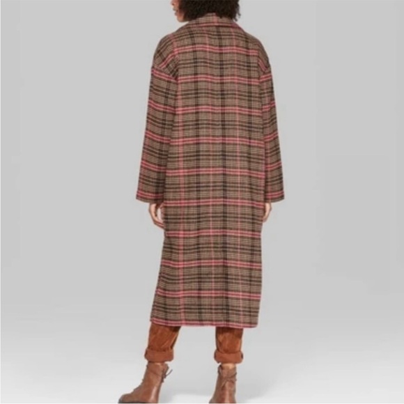 NWT Wild Fable Wool Blend Single Breasted Tweed Medium Weight midi Coat -large - Picture 6 of 15